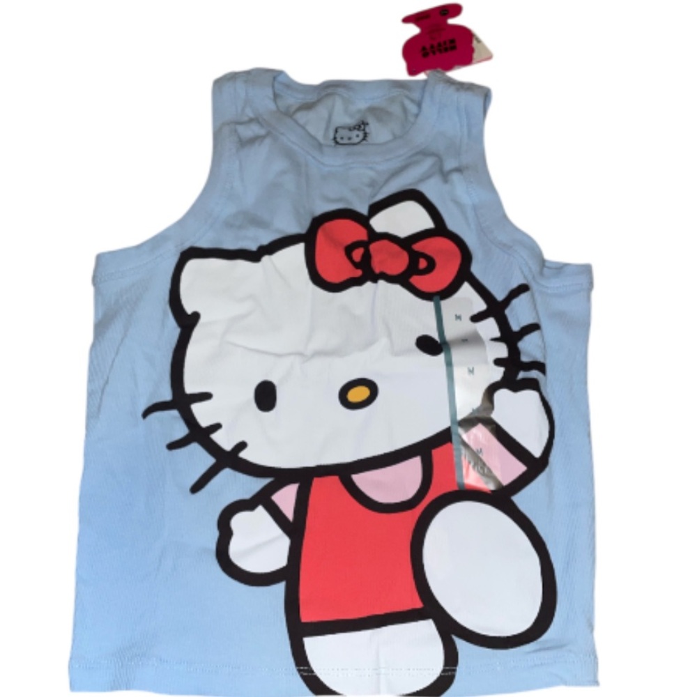 Hello Kitty Light Blue Tank Top with Red Bow